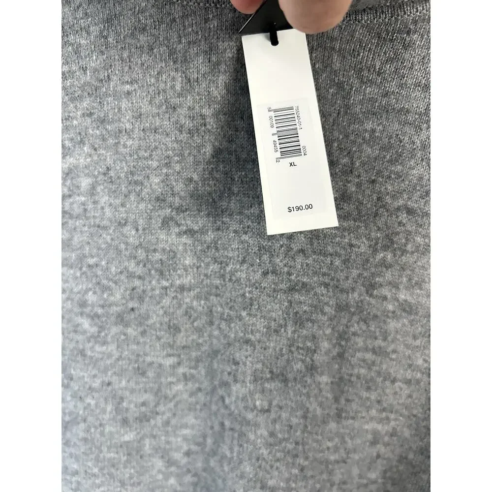 BANANA REPUBLIC Men's 100% Cashmere Gray Hoodie Sweater Pocket Sz XL New
